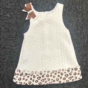 White girls dress size 2T with cheetah  trim
